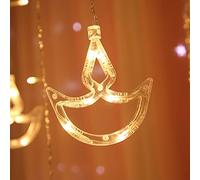 KEPATO Diwali String Lights, 12 Diya Light Curtain with 138 LEDs, Battery Operated Indian Festival Lighting for Home Decoration