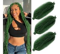 KEPBEAY Afro Twist Hair 12inch Afro Twist Crochet Braiding Hair (12 Inch (Pack of 3), Green#) …