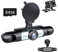 KEPEAK Dash Cam 360° All-Sides View 1080P 4 Channel Dash Cam Front and Rear Left and Right, 24H Parking Mode, Night Vision, G-Sensor, 8 IR Lamps, Included 64GB SD Card