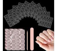 Kepfire 240 Pcs Nail Adhesive Tabs,12 Sizes Waterproof Nail Tabs for Press On Nails,10 Sheets Breathable Sticky Tab for Nails (Pink)