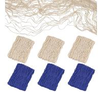 Kepfire 6 Pack Natural Fish Net Decorations,Decorative Cotton Fishnet for Pirate,Hawaiian,Mermaid Party Decor,Fishing Net for Nautical Themed Under The Sea Party Supplies