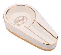 Kepfire Ceramic Cigar Ashtray,Luxury Gilt White Portable