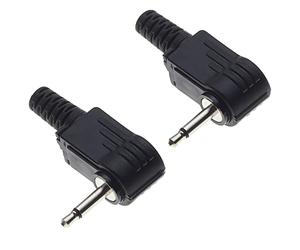Keple 2.5mm Jack Plug, Mono 90 Degree - Plastic Grip Repair Jack TS 2 Pole Male Solder Type DIY Audio Cable Connector For - Pack Of 2
