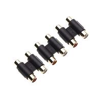 Keple 2x RCA Female to Female Coupler, Audio Connector Adapter, Extension Adaptor for Turntable, Record Player, CD, MP3, DAC, Reciever, Amplifier, Stereo Phono Cable (3 pack)