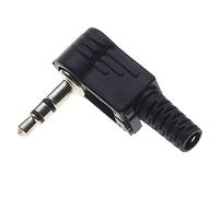 Keple 3.5mm Jack Plug, Stereo 90 Degree - Pack Of 5, Plastic Grip Repair Jack TS 3 Pole Male Solder Type DIY Audio Cable Connector