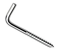 Keple 35mm L Shaped Hook Screws Right Angle Screws (Pack of 50) Zinc Plated Self Tapping 90 Degre Bend Wood Screw, Dresser, Cloth Dryer Square Hooks, Shouldered Wall Hanger, Cup, Picture Hook 4x35 mm