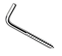 Keple 50mm L Shaped Hook Screws Right Angle Screws (Pack of 25) Zinc Plated Self Tapping 90 Degre Bend Wood Screw, Dresser, Cloth Dryer Square Hooks, Shouldered Wall Hanger, Cup, Picture Hook 4x50 mm