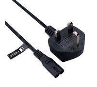 Keple 5m Figure 8 Power Lead - C7 2 Pin Mains Cable Compatible with PS5 PS4 Xbox Samsung LG HP Canon Sony Pixma Panasonic Brother Philips Sharp JVC Asus Toshiba - Printers TV etc. UK Plug (Black)