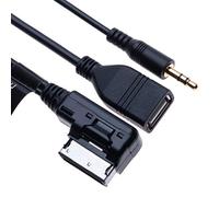 Keple AMI MDI to AUX 3.5mm to USB Music Media Interface Cable Adapter | Compatible with Audi A6L Q5 Q7 A8 S5 A5 A4L A3 VW Volkswagen Tiguan GTI CC Skoda Fabia Octavia vehicle radio | 0.4m