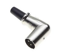 Keple Angled 3 Pole XLR Plug, 90 Degree, Black - Male Audio Mic Microphone DMX Plug Jack Plug, Angled Nicked-Plated Adapter, Cable Mount