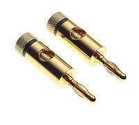 Keple Banana Plug, Pack Of 2 - Gold-Plated 4mm Banana Plugs For Speakers, Test Leads And Run Multiple Circuits, Black