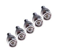 Keple BNC CCTV Crimp Plug Connectors With Brass Center Pin For RG59 Coaxial Cable Install, Security Camera Coax Male Jack kit (Pack of 5)