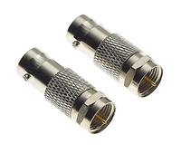 Keple BNC Socket To F Type Plug Adaptor - 75 Ohm Nickel Plated Brass Body RF Coax Connector Male Female Adapter For RF Radio Antenna And Video Applications Coaxial Coupler Converter - Pack Of 2