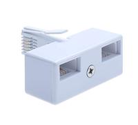 Keple BT Telephone Socket Line 2 Way Splitter | Female Jacks to BS6312 431A Male Plug | Cable UK Adapter Landline Port Converter Extender FAX Modem Corded Cordless Phone SKY| 4 Wire Converter | White