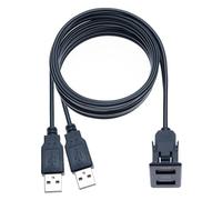 Keple Car Dash Flush Mount Two USB Port 1M Car Stereo Dual USB Panel Extension Cable USB Adapter for Car, Truck, Boat, Motorcycle, Bike and Marine Application - (1 Meter)