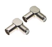 Keple Coax Cable Right Angle Connector, Pack of 2-75 Ohm F Type 90 Degree Connector, L Shape RF Adapter for Mounted TV, DVD, Satellite Receiver, F-Type Cable Connectors for Tight Corners