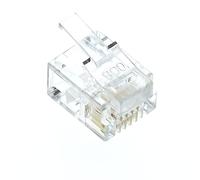 Keple Connector, 6P4C, RJ11, Telephone Modular Plug - Connector For Phone Line Cord, Compatible With Both Solid And Stranded Wire, Flat Cable Jack Adapter Crimp End Crimper Clear Plug - Pack Of 10