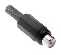 Keple In Line Phono Socket, Black - Pack Of 10, RCA Panel Female Adapter Nickel Plated Connector, For Amplifier Audio Terminal Plug