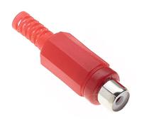 Keple In Line Phono Socket, Red - Pack Of 10, RCA Panel Female Adapter Nickel Plated Connector, For Amplifier Audio Terminal Plug