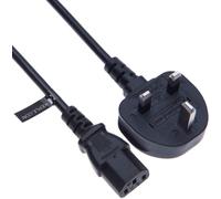 Keple Kettle Lead 2m - C13 3 Pin Power Cable for PC Computer Monitor and Printer - Compatible with Apple iMac Samsung LG HP Canon Sony Philips Dell Acer JVC Panasonic Smart TV - UK Plug (Black)