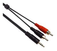 Keple | Long 3.5mm Stereo Male Jack Plug AUX-IN to 2 Male RCA Audio Cable Lead for Connecting a Laptop, Computer, Smartphone to Amplifier, Amp, HI-FI System | Gold Plated (5m/ 16.4ft)