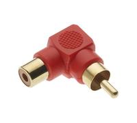 Keple RCA Adaptor 90 Degree, Male to Female connector (pack of 3) Right Angle Phono Adapter Elbow Connectors, Gold Plated for Stereo Audio or AV Video (Red)