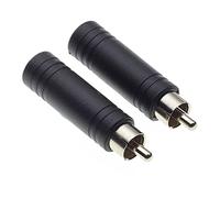 Keple RCA Male Plug to 6.35mm 1/4" Inch Mono Socket Female Adaptor Connector, Pack of 2 - Convertor and Audio Adapter for Stereo, Amps, and A/V Receivers