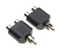 Keple RCA Plug Phono Splitter Joiner Adapter 2 x RCA Sockets, Pack of 2