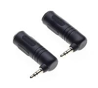 Keple Right Angled 6.35 to 3.5 Audio Adapter, 90 Degree 6.35mm 1/4" Inch Stereo Socket Female to 3.5mm 1/8" Inch Stereo Plug Male, Jack Adaptor, Pack of 2
