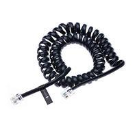 Keple RJ10 Telephone Phone Cable Lead Curly Spring Coiled Spiral Handset Wire 2 Meter / 6.6 Feet Compatible with Landline/IP Phones BT, AT&T, Cisco, NEC, ROLM, ITT, TI (Black)