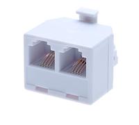 Keple RJ11 Adapter and 2 Way Splitter from 2 RJ11 Socket Female Jacks to RJ11 Male Plug| Cable Landline Broadband Universal Port Converter Connector Extender Phone Coupler| 4 Wire Converter | White