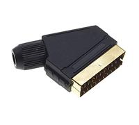 Keple SCART Plug Connector, Gold Plated - Male Jack 21 Pin Panel Mount Connector With Rectangle Nickel Plated Mount Frame
