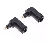 Keple TOSlink Right Angle Coax Connector | Male Plug To Female Socket 3.5mm Optical Audio Cable Adapter, Pack Of 2