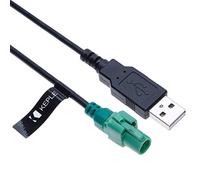 Keple USB to 4 pin Head Connector Wire Harness AUX | 2.0 Male Plug to 4 pin Female 3.5 mm Jack Round Cable Adapter | Compatible With Car Navigation VW Volkswagen Bora Golf Jetta Tiguan vehicle | 1.5m