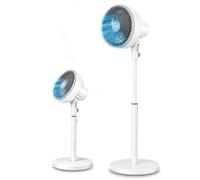 KEPLIN 10 Inch Air Circulator Pedestal Fan White with Oscillation, 3 Speed Settings, Adjustable Height 80-100cm, Portable Compact Cooling Fan for Home Office Bedroom, 75W Electric Cooling Fan