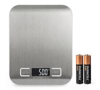 Keplin 10Kg Digital Kitchen Scale, Stainless Steel Food Scale, 1G Accuracy, 4 Unit Modes, Auto Shut-Off, Anti-Slip, Silver