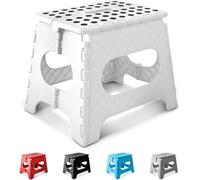 Keplin 11 Inch Heavy Duty Folding Step Stool, Non-Slip Foldable Footstool, White