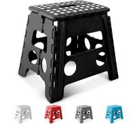 Keplin 13 Inch Heavy Duty Folding Step Stool, Non-Slip Foldable Footstool, Black