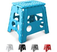 Keplin 13 Inch Heavy Duty Folding Step Stool, Non-Slip Foldable Footstool, Teal