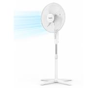 Keplin 16 Inch Stand Fan Adjustable Pedestal Cooling Fan, 3 Speed Settings in White Keplin White