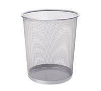 Keplin 1Pack Round Trash Can Non-slip Mesh Bin Sturdy Metal Waste Paper Bin in Silver Keplin Silver