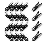 KEPLIN 20-Pack Black Laundry Pegs - Durable Plastic Clothespins with Strong Spring & Secure Clamping for Indoor & Outdoor Use - Safe, Odourless & UV Resistant (Black)