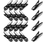 KEPLIN 20-Pack Black Laundry Pegs - Durable Plastic Clothespins with Strong Spring & Secure Clamping for Indoor & Outdoor Use - Safe, Odourless & UV Resistant (Black)