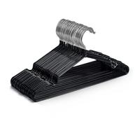 Keplin 20 Pack Premium Rubber Coated Metal Hangers Space Saving Organizer Clothes Hangers For Wardrobes Coat Rack Rails, Black