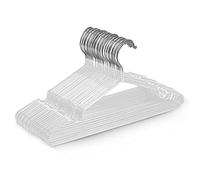 KEPLIN 20 Pack Rubber Coated Metal Hangers - Heavy Duty Non-Slip Clothes Hangers for Wardrobes - Space Saving Coat Hanger for Rails & Racks - White