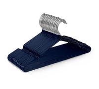 KEPLIN 20x Premium Rubber Coated Metal Hangers - Heavy Duty - Space Saving Organiser Clothes Hangers For Wardrobes Coat Rack Rails(Navy Blue)