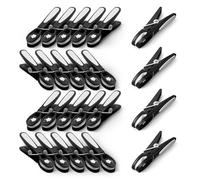 KEPLIN 24 Pack Black Laundry Pegs - Durable Plastic Clothespins with Strong Spring for Secure Clamping - Safe, Odourless & UV Resistant (Black)
