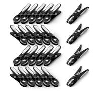Keplin 24-Pack Laundry Pegs - Washing Line Pegs with Metal Spring in Black Keplin Black