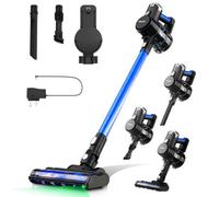 Keplin 250W Cordless Vacuum Cleaner, 2 Speed With Led Brush, 0.8L Dust Capacity, Blue And Black
