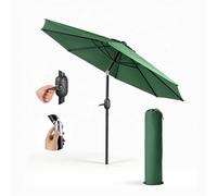 Keplin 2m Tilting Parasol Umbrella - Crank & Tilt Sun Shade with Cover in Green Keplin Green